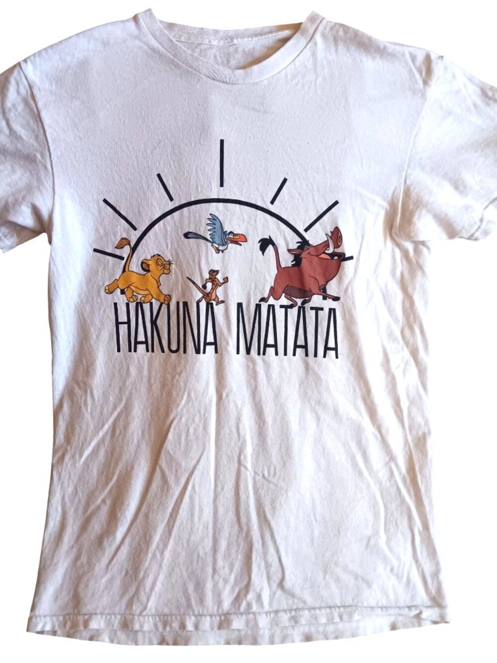 Vintage T-shirt Disney Lion King  XS/S Hakuna Matata Simba Timon Pumbaa 1990's